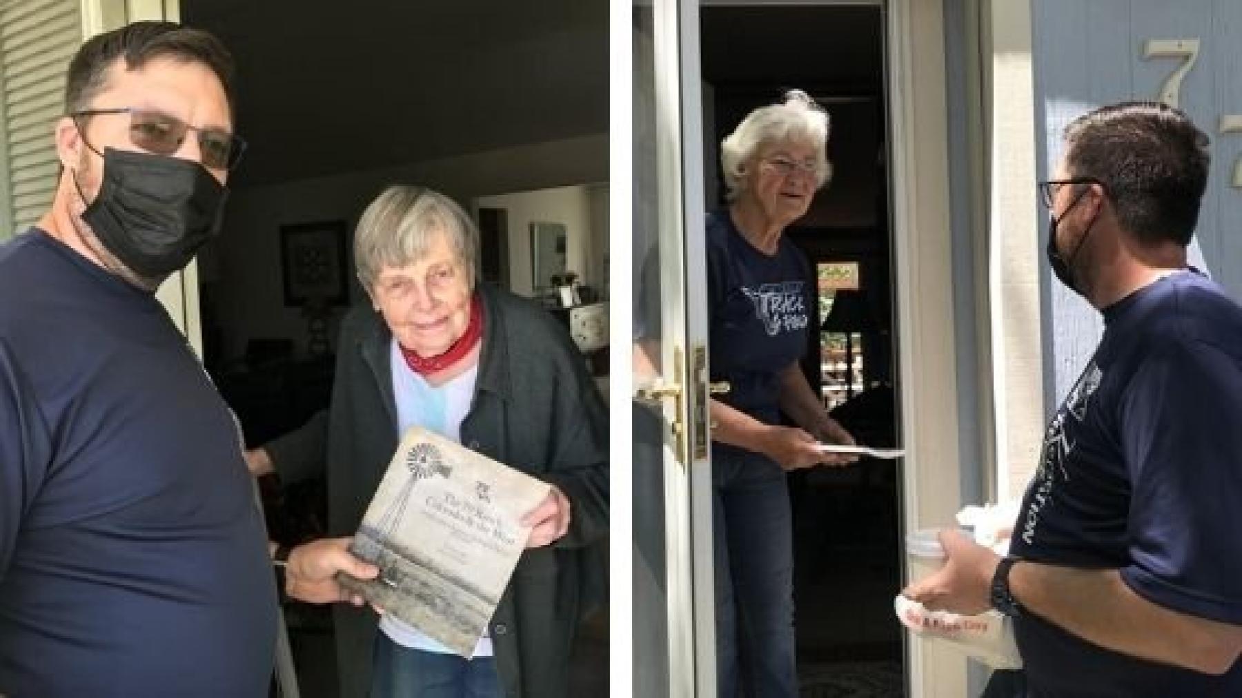 James Neill, recreation director for Kersey, hand delivers meals to seniors during the coronavirus crisis. 