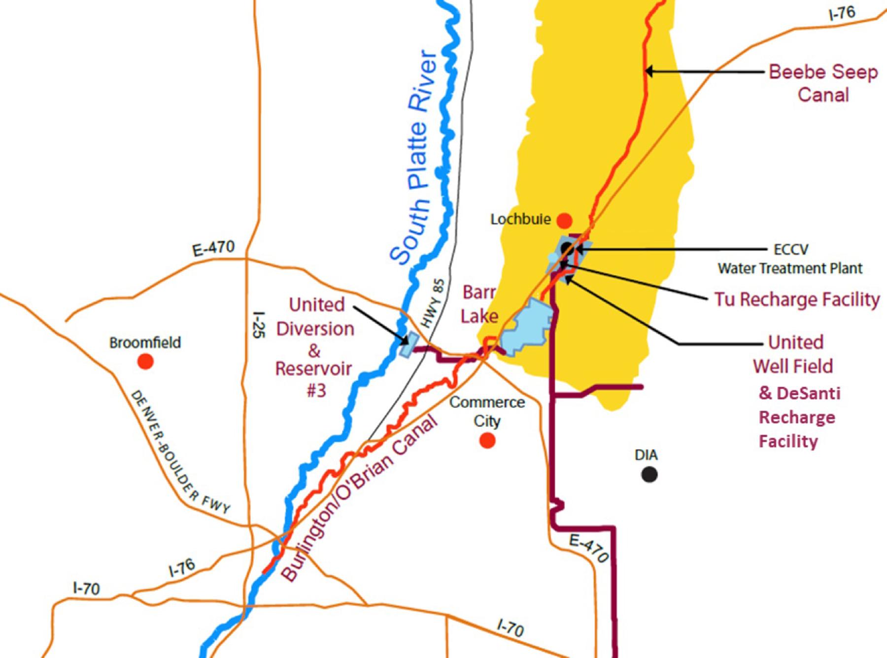 Map of United Integrated Water System, Middle Tier