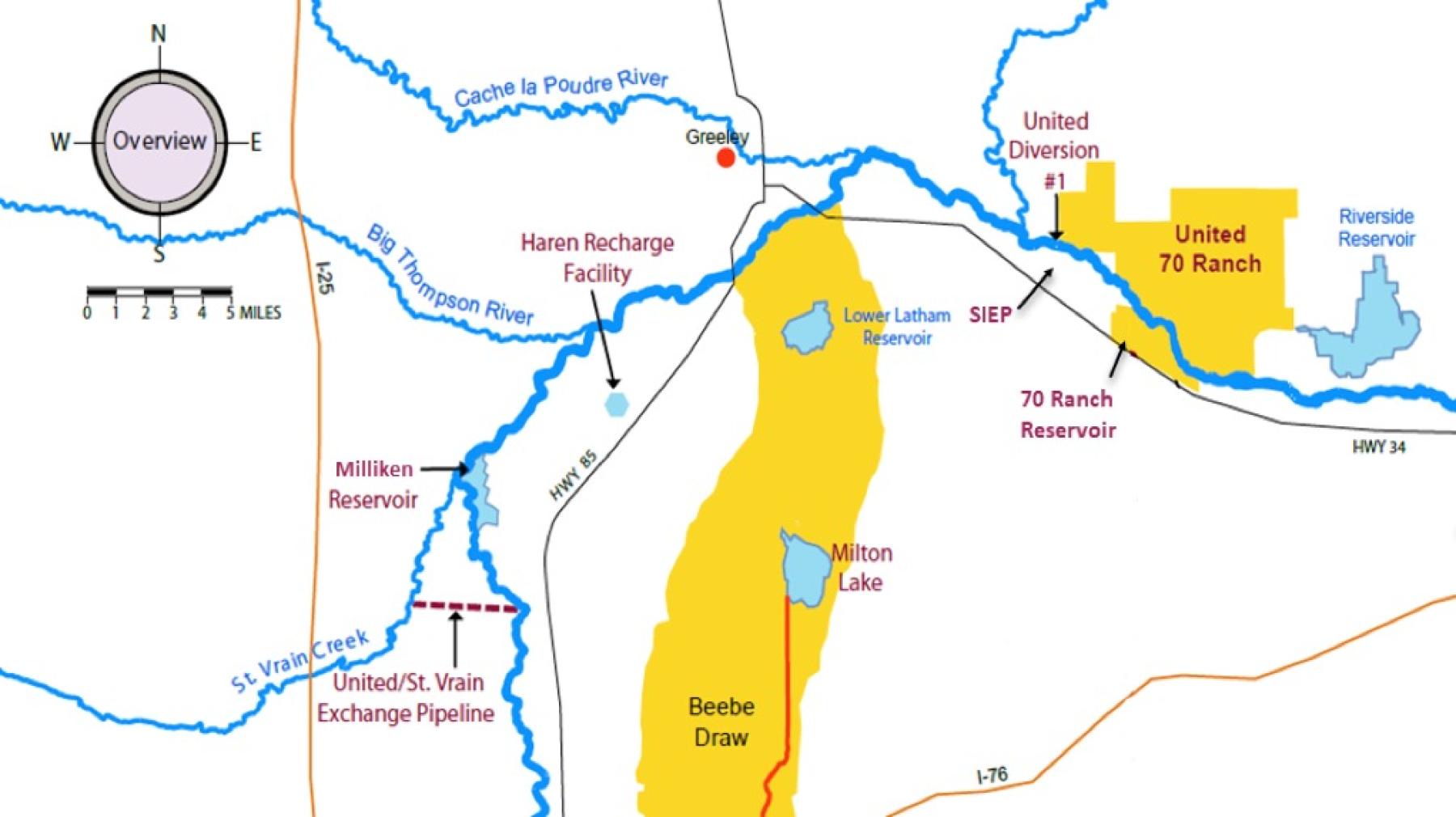 Map of United Integrated Water System, Northern Tier